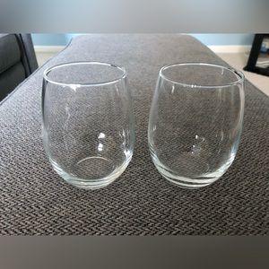 Stemless Glass Wine Glasses (2)